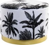 Voetensteun DKD Home Decor Jungla Polyester Metaal Koloniaal Tropisch (51 x 51 x 37 cm)