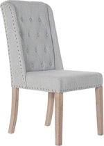 Stoel DKD Home Decor Grijs Linnen Rubberwood (53 x 53 x 102 cm)