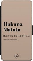 Samsung S21 bookcase leer hoesje - Hakuna Matata