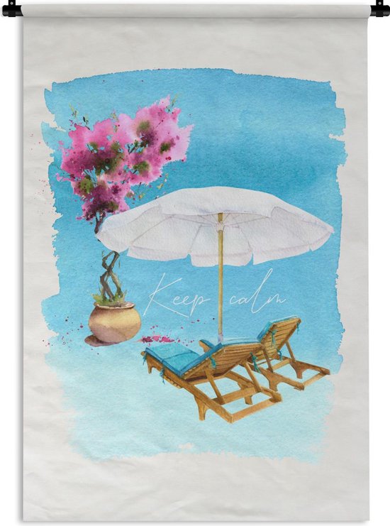 Tapisserie - Tapisserie - Chaise de plage - Fleurs - Parasol - Dessin -  120x180 cm -... | bol.com