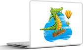 Laptop sticker - 10.1 inch - Krokodil - Water - Jungle - 25x18cm - Laptopstickers - Laptop skin - Cover