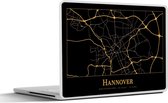 Laptop sticker - 10.1 inch - Kaart - Hannover - Duitsland - Goud - Zwart - 25x18cm - Laptopstickers - Laptop skin - Cover