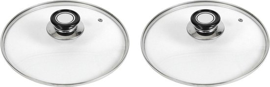 2x stuks universele glazen pannendeksels voor pannen van 18 cm - Kookpannen  accessoires | bol.com