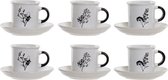 Set van koffiekopjes DKD Home Decor Metaal Keramiek (90 ml) (6 pcs)
