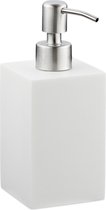 distributeur de savon relaxdays comptoir - distributeur de savon carré - distributeur de savon pour les mains - pompe 300 ml blanc