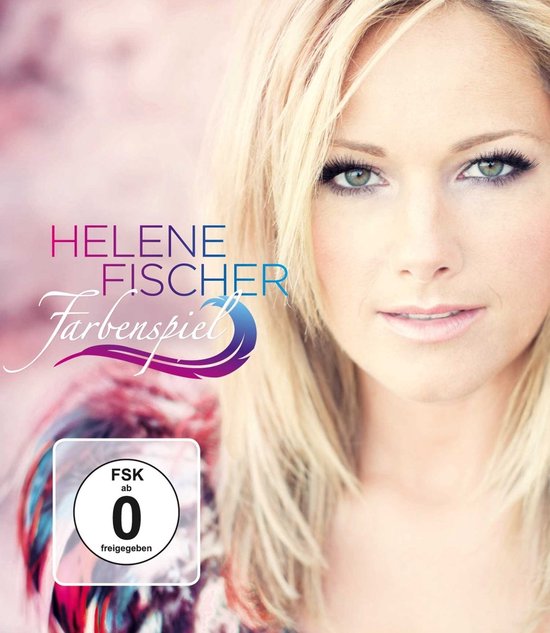 Helene Fischer in paarse en roze tinten met FSK 0-logo