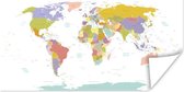 Wereldkaarten - Wereldkaart - Pastel - Kleuren - 160x80 cm