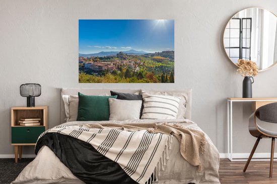 Affiche Le paysage toscan aux oliviers 120x80 cm - Tirage photo sur Poster (décoration murale salon / chambre)