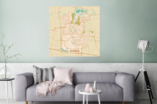 Affiche Carte - Goes - Vintage - 75x75 cm