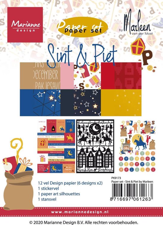 Foto: Marianne design papier set sint piet pk9173