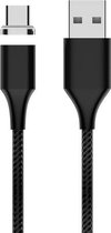 M11 3A USB naar USB-C / Type-C nylon gevlochten magnetische datakabel, kabellengte: 2m (zwart)