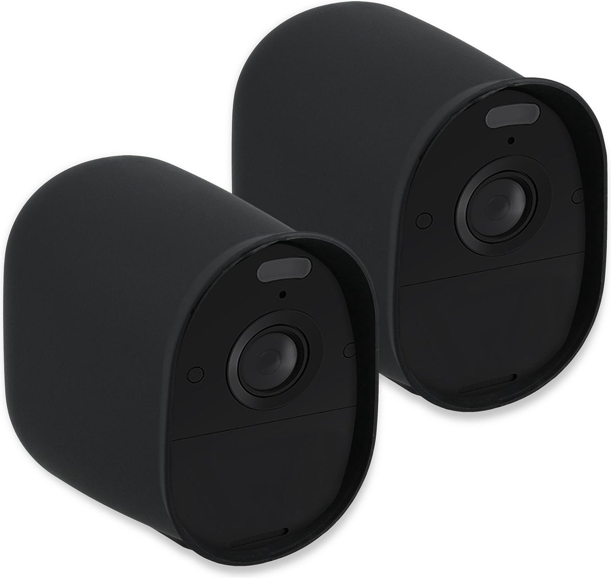 kwmobile 2x hoesje geschikt voor Arlo Essential Spotlight - Siliconen hoes voor beveiligingscamera - Beschermhoes in zwart