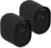kwmobile 2x hoesje voor Arlo Essential Spotlight - Siliconen hoes voor beveiligingscamera - Beschermhoes in zwart