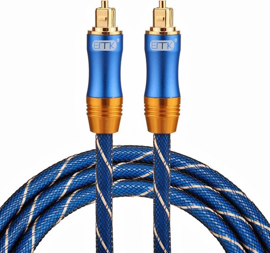 By Qubix ETK Digital Toslink Optical kabel 1,5 meter - audio male to male - Optische kabel BLUE series - Blauw audiokabel soundbar