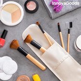 Set houten make-upborstels met draagtas Miset InnovaGoods 5 Onderdelen