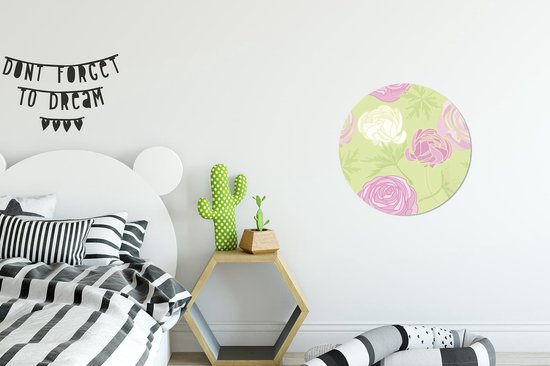 WallCircle - Cercle Mural - Cercle Mural - Rose - Pastel -- Motifs - Aluminium - Dibond - 30x30 cm - Intérieur et Extérieur