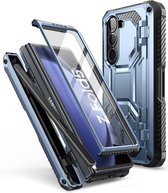 Armorbox Geschikt Voor Galaxy Z Fold5 hoesje met screen protector en penhouder - Icy Blue