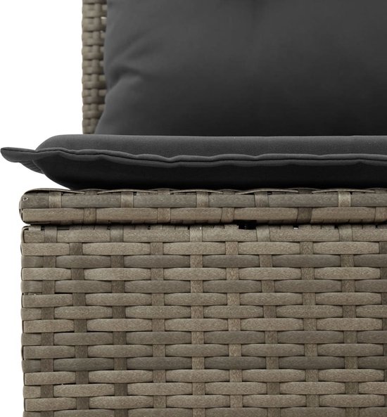 vidaXL - 12 pièces - Ensemble de salon - avec - coussins - poly - rotin - gris