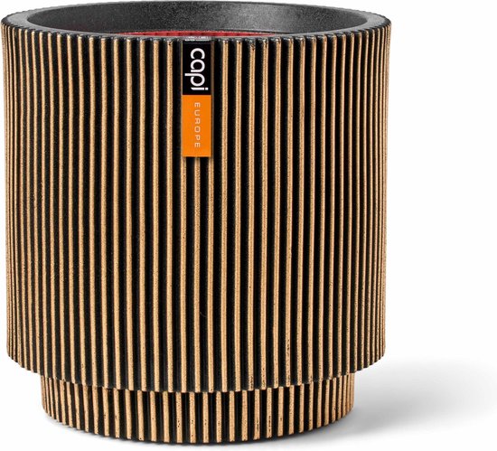 Capi Europe - Vase cylindre Groove NL - 35x38 - Or - Ø ouverture - Pour intérieur et extérieur - Garantie à vie - Incassable - 100% Recyclable - KGVGB882
