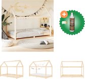 vidaXL Kinderbedframe massief grenenhout 80x160 cm - Bed - Inclusief Houtreiniger en verfrisser
