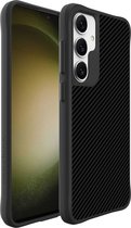 iMoshion Hoesje Geschikt voor Samsung Galaxy S24 Hoesje Shockproof - iMoshion Rugged Hybrid Carbon Case - zwart