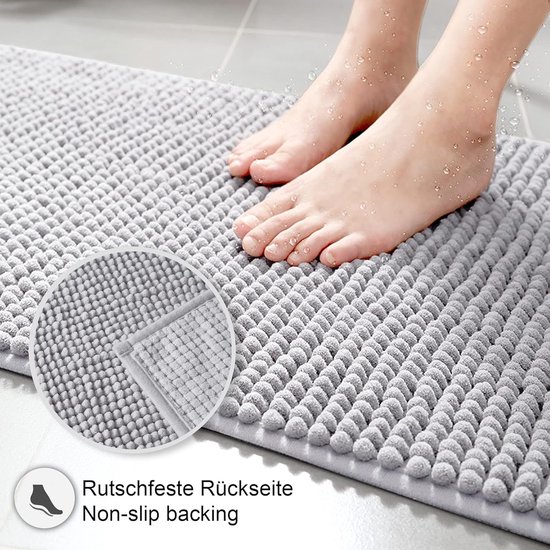 Decomira Badmat Anti-Slip av soft Chenille | Super absorberend en machinewasbaar | Te combineren als badmat set | Voor de badkamer, douche, bad of als WC mat | Geel - 45x45 cm