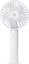 FlinQ Handventilator - Draagbare Ventilator - Mini Fan Oplaadbaar - Kleine Portable Ventilator met USB - Draadloze Tafelventilator - Wit