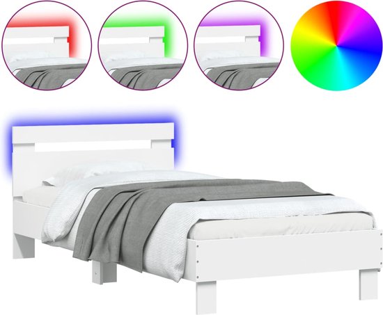 vidaXL-Bedframe-met-hoofdbord-en-LED-verlichting-wit-90x190-cm