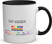 Akyol - pride cadeau mok - koffiemok - theemok - zwart - Lgbt - lgbt pride - pride vlag - gay cadeau - gay pride accessoires - homo - lgbtq vlag - accessoires - koffie mok cadeau - mok met tekst - thee mok cadeau - 350 ML inhoud