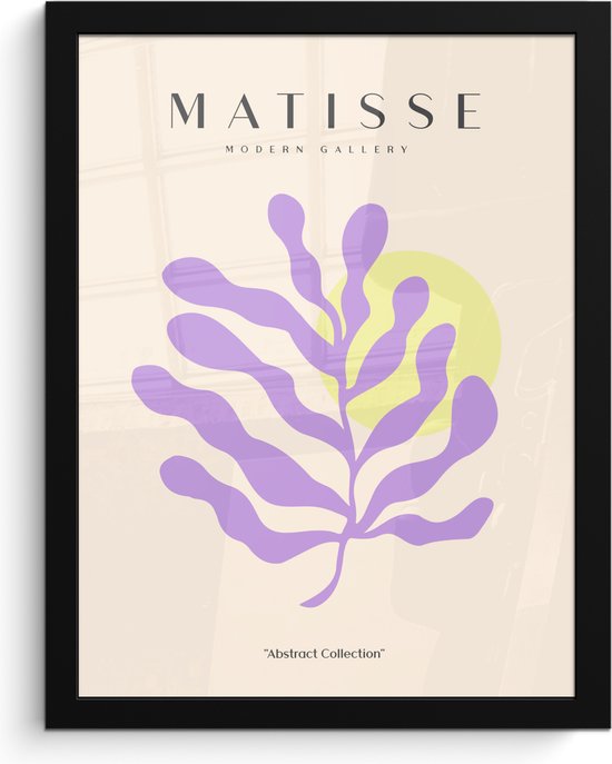 Fotolijst inclusief poster - Posterlijst 30x40 cm - Posters - Kunst - Lila - Matisse - Modern - Foto in lijst decoratie - Wanddecoratie woonkamer - Muurdecoratie slaapkamer