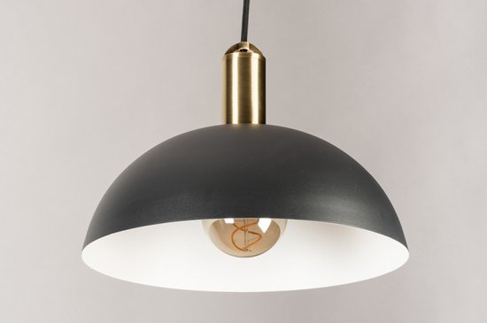 Lumidora Hanglamp 74173 - ADAM - E27 - Zwart - Messing - Metaal - ⌀ 30 cm