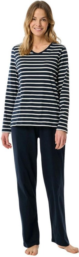 Schiesser dames pyjama Dblw - Casual Essentials - 44 - Blauw.
