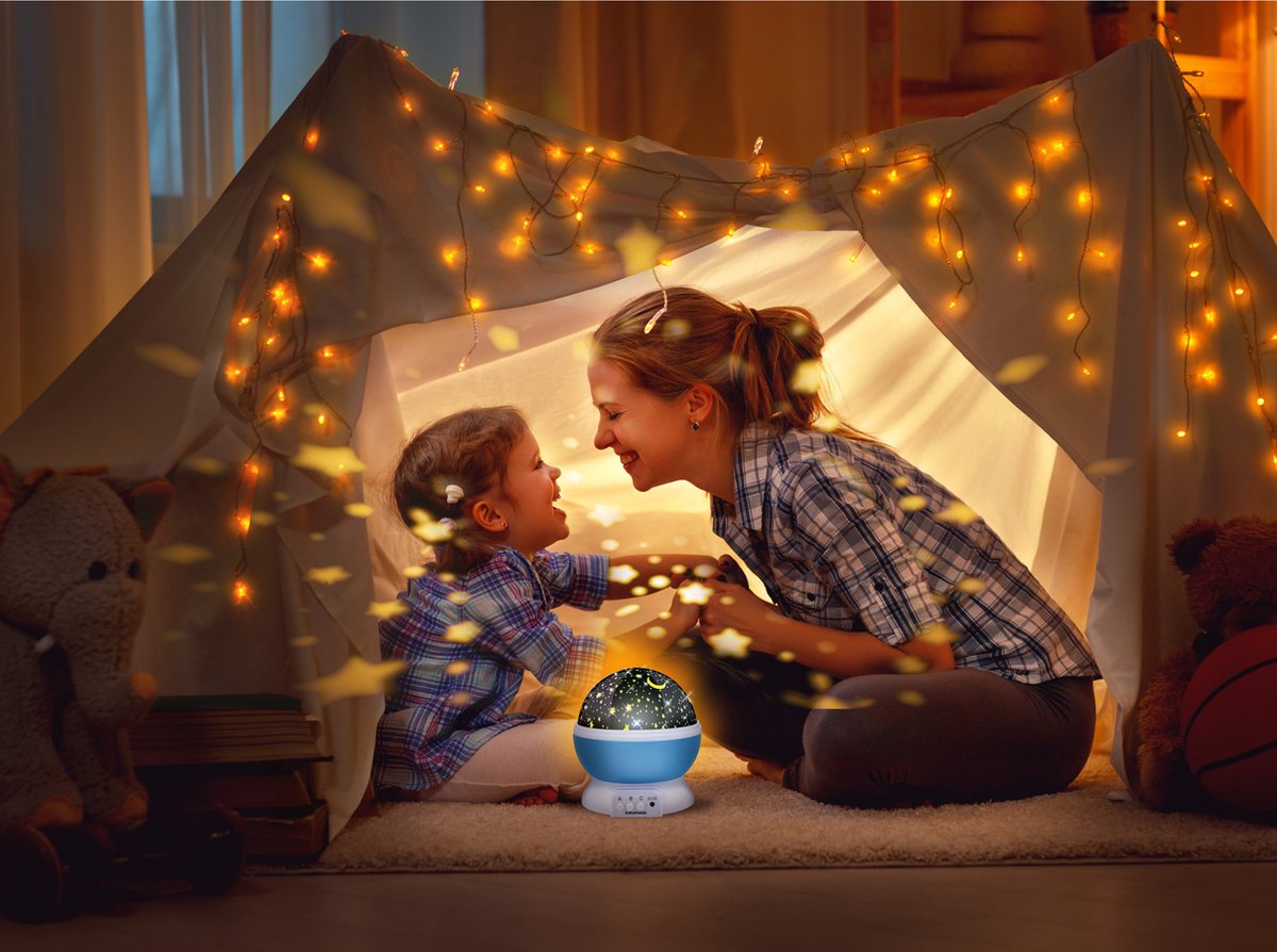 Grundig Nachtlamp sterren projector - 3 standen - 360 graden - galaxy projector sterrenhemel - blauw – foto 3
