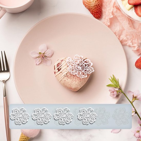 GAESHOW 5 stuks vellen siliconen vorm, doe-het-zelf siliconen taartvorm voor taartrand, decoratie, 3D holle bladeren vorm snoepvorm voor suikerpasta, chocolade, fondant, boter, zeep