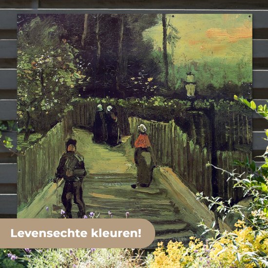 Affiche Jardin Sentier en pente à Montmartre - Vincent van Gogh - 200x200 cm - Toile jardin - Affiche extérieure