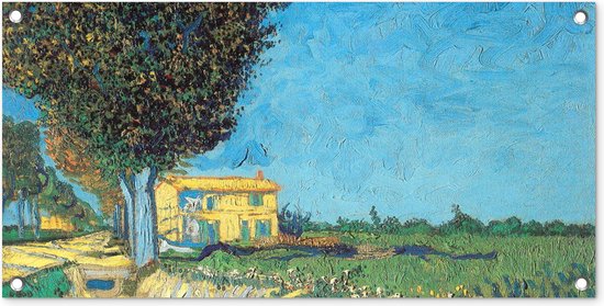 Tuinposter De laan vlakbij Arles - Vincent van Gogh - 80x40 cm - Wanddecoratie Buiten - Tuinposter - Tuindoek - Schuttingposter - Tuinschilderij