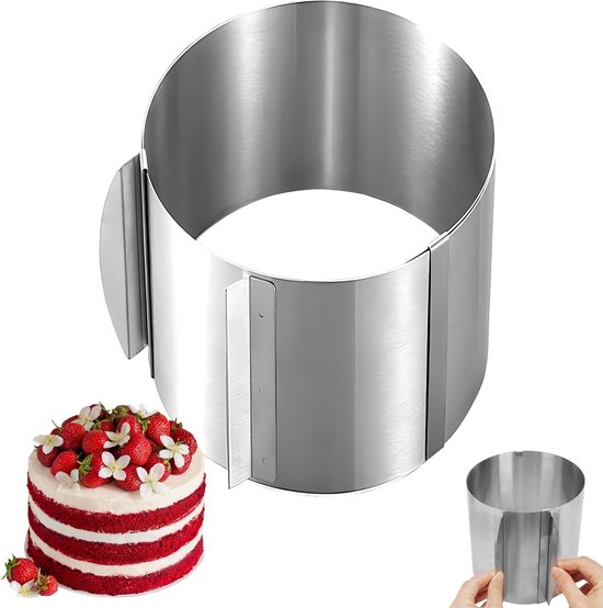Cercle à Gâteau Réglable En Acier Inoxydable - Diamètre 16 à 30 Cm, Hauteur 12 Cm - Pour Pâtisserie Pro Ou Maison