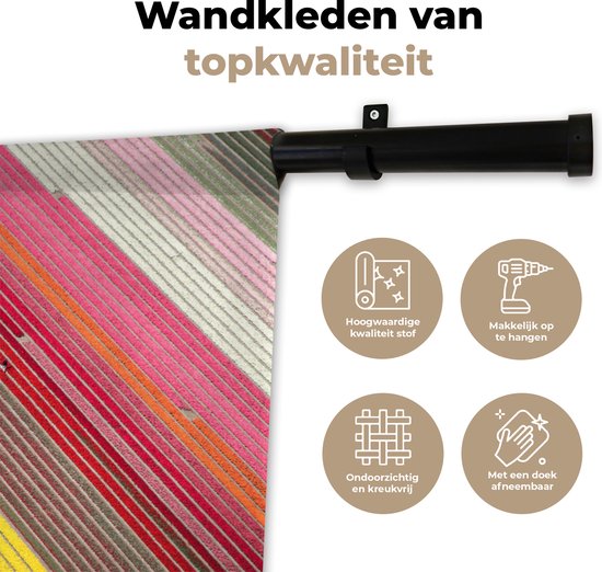 Tapisserie Paysages Nederland - Image colorée de fleurs aux Nederland -Bas Tapisserie coton 60x45 cm - Tapisserie avec photo