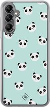 Casimoda® hoesje - Geschikt voor Samsung Galaxy A14 5G - Panda Print - 2-in-1 case - Schokbestendig - Dierenprint - Verhoogde randen - Mint, Transparant