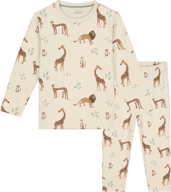 Prénatal peuter pyjama Savanne - Jongens en meisjes - Dark Ecru - Maat 104