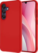 Hoes Geschikt voor Samsung A15 Hoesje Cover Siliconen Back Case Hoes - Rood