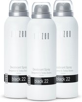 JANZEN Déodorant Spray Noir 22 paquet de 3