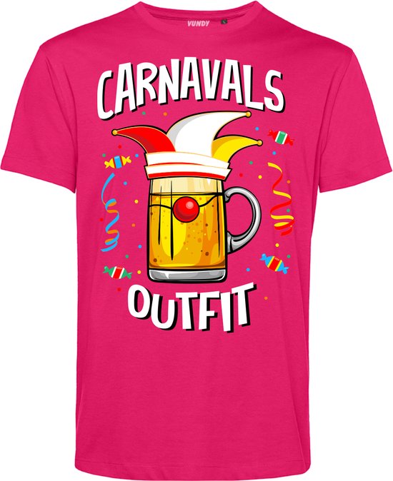T-shirt Carnavals Outfit | Carnavalskleding heren | Carnaval Kostuum | Foute Party | Fuchsia | maat M