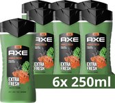 AXE 3-in-1 Douchegel - Jungle Fresh - bodywash met de geur van palmbladeren en amber - 6 x 250 ml