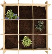 Vierkante Meter Moestuinbak – 100 x 100 x 20 cm – Vurenhout – 9 vakken – Incl. worteldoek - Minigarden - Groente/kruiden planten in houten bak