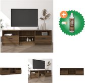 vidaXL Tv-meubel 150x33-5x45 cm bewerkt hout bruineikenkleurig - Kast - Inclusief Houtreiniger en verfrisser