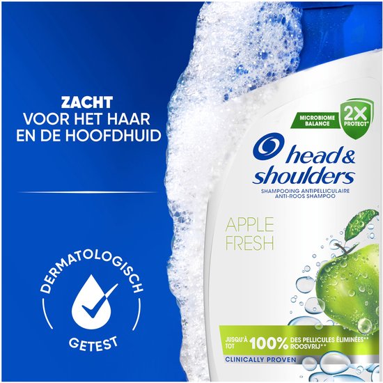 Head & Shoulders Apple Fresh - Anti-Roos Shampoo - Voor Dagelijks Gebruik - Elk Haartype - Voordeelverpakking 6 x 300 ml - Head & Shoulders