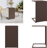 vidaXL- Table d'appoint en forme de C-40x35x60-cm-poly-rotin-marron - Table d'appoint - Tables d'appoint - Table C - Table basse