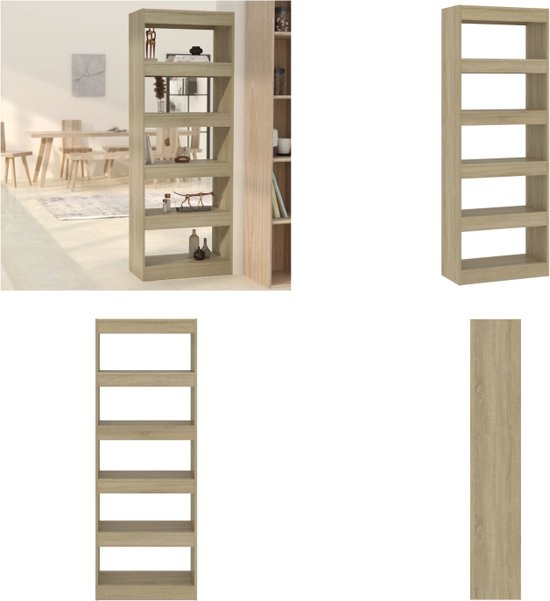 Boekenkast Sonoma Eiken 60 x 24 x 168 cm Bewerkt hout