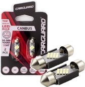 Carguard - Set (2x) 41 mm (C5W/C10W) LED Festoon Lamp - Autolampen Buislamp - Canbus CAN134 - 240lm 3W 6000K - Long Lifetime - Auto